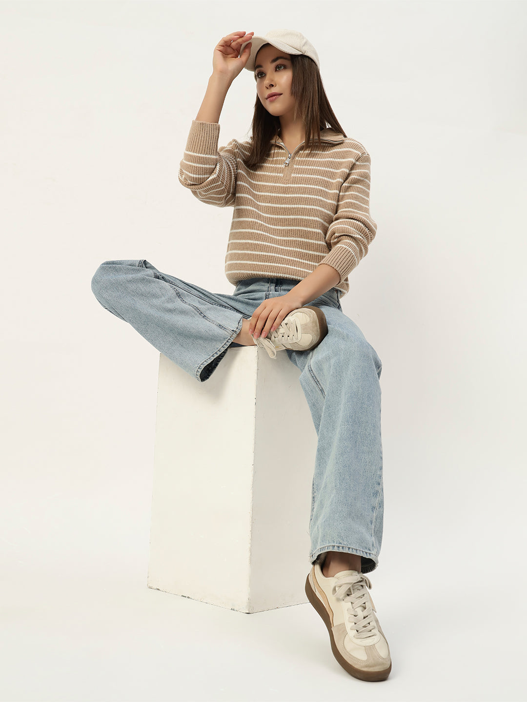 BEIGE STRIPED JUMPER