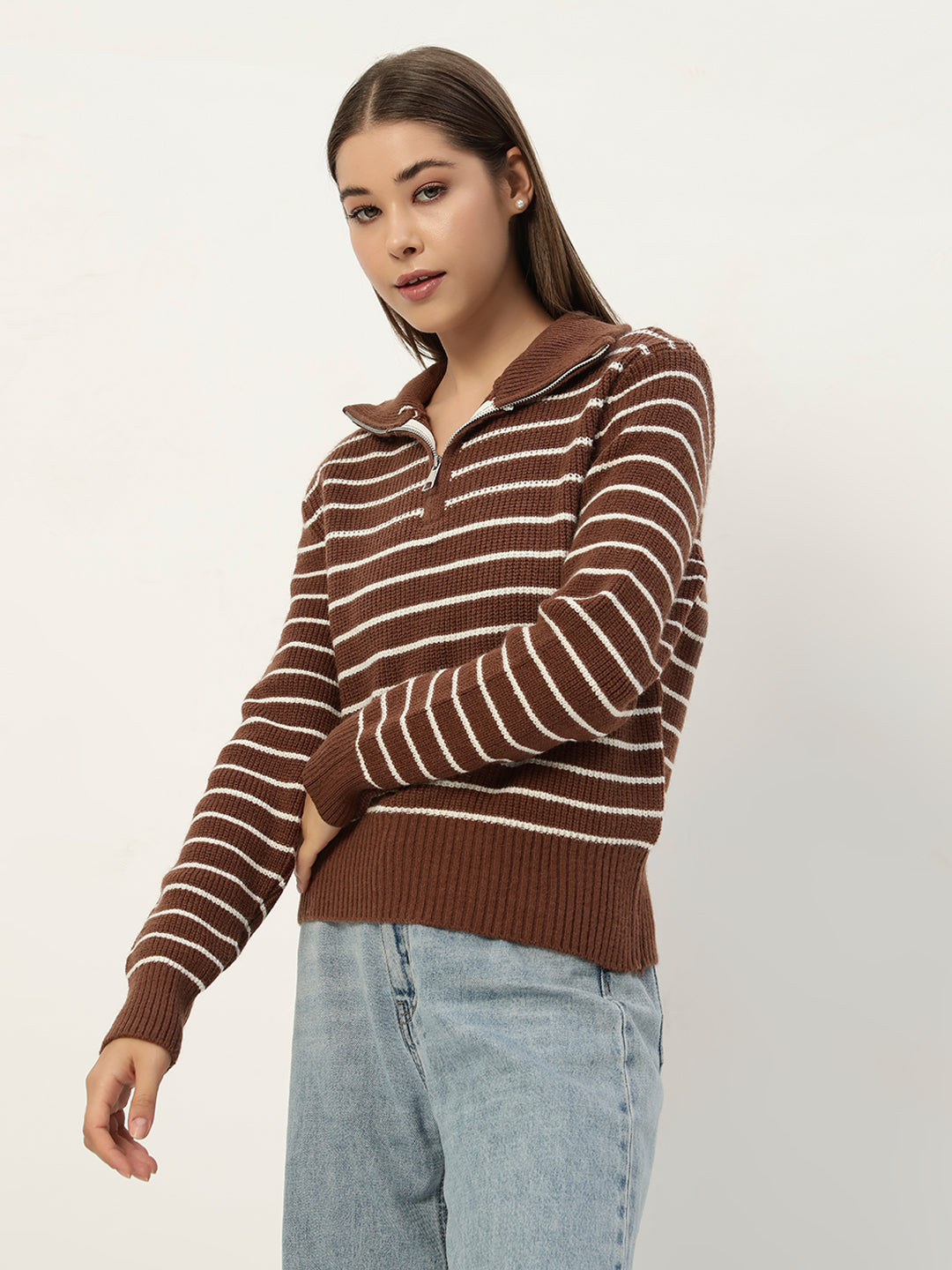 BROWN STRIPED JUMPER
