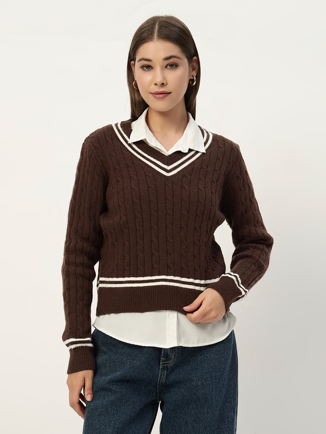 OLDSKOOL JERSEY JUMPER DARK BROWN