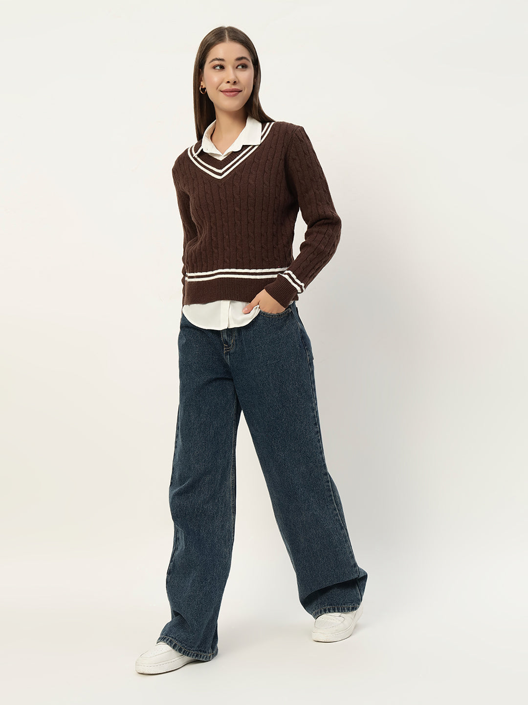 OLDSKOOL JERSEY JUMPER DARK BROWN