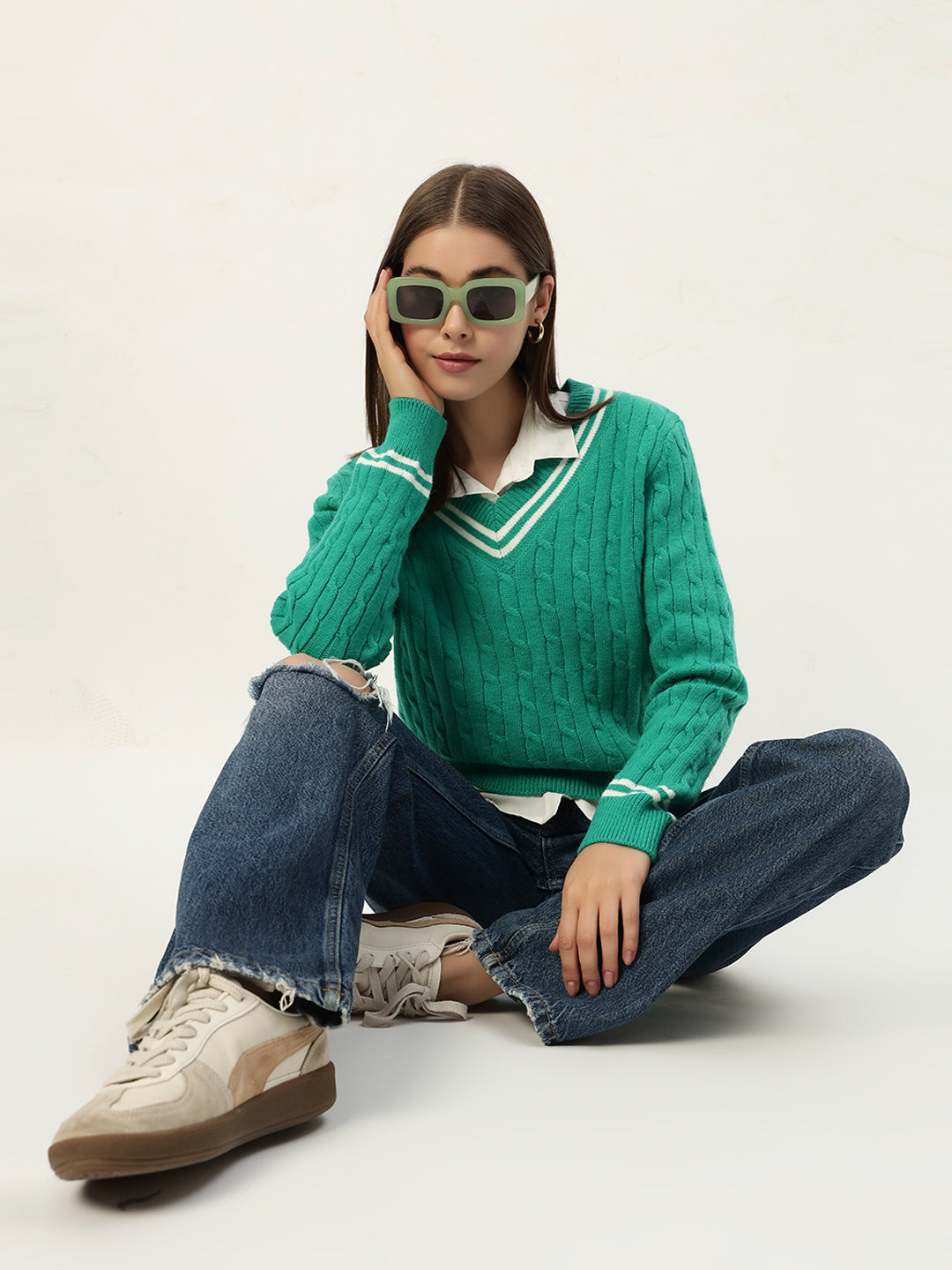 OLDSKOOL JERSEY JUMPER GREEN