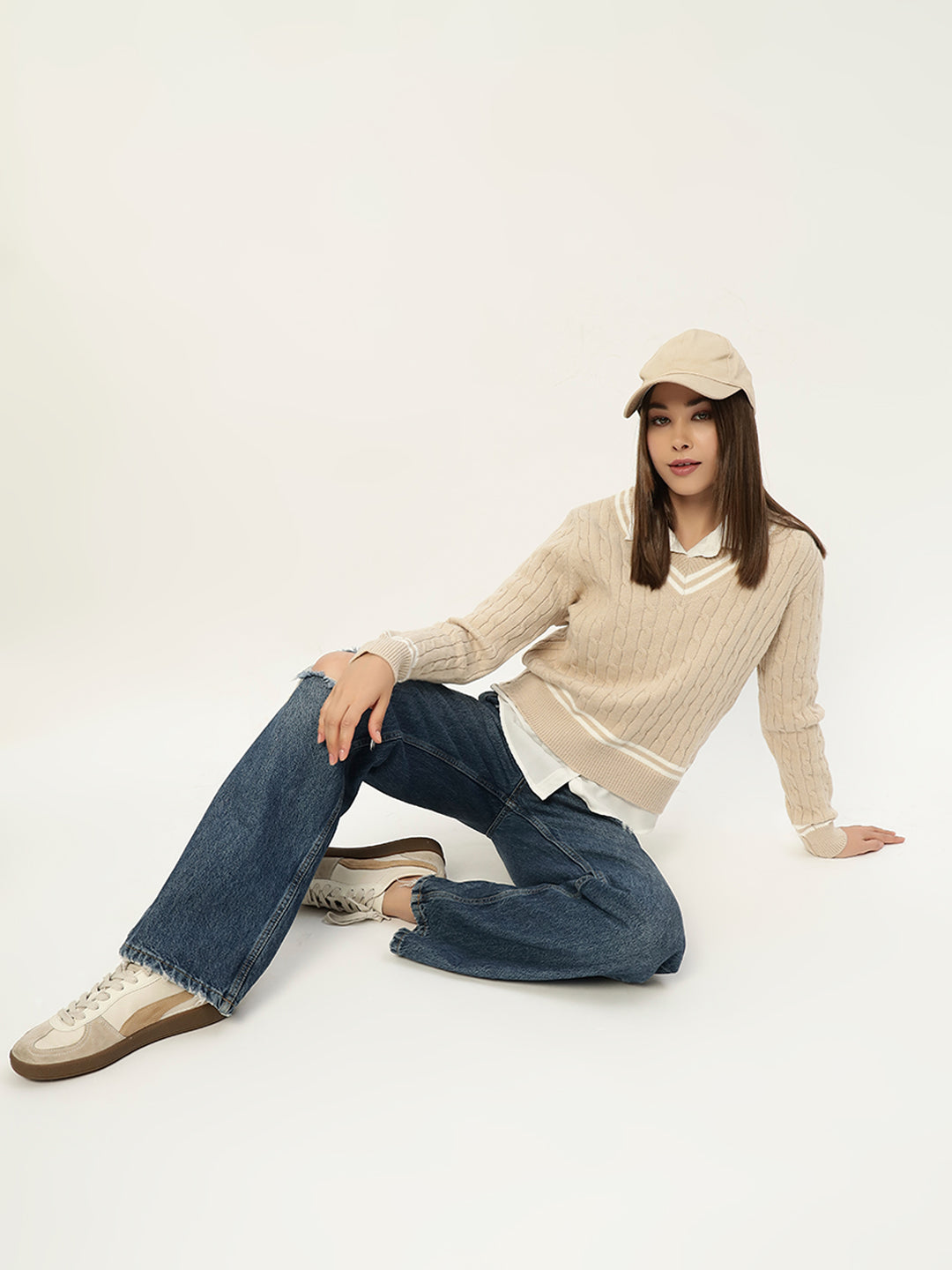 OLDSKOOL JERSEY JUMPER BEIGE