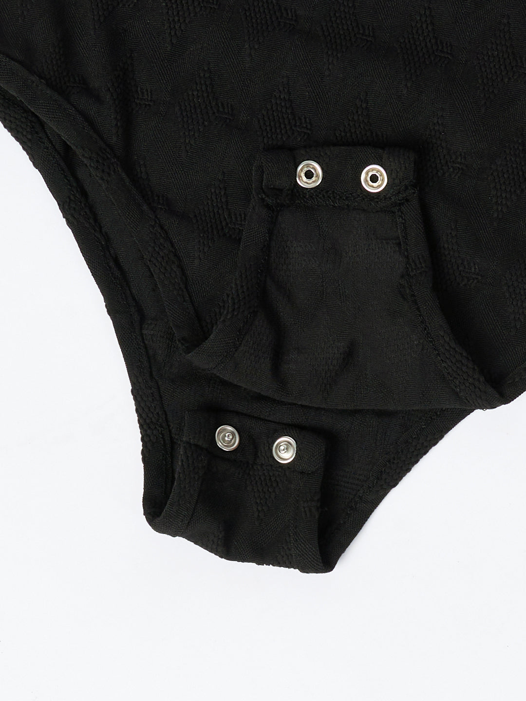 TEXTURED BODYSUIT-BLACK