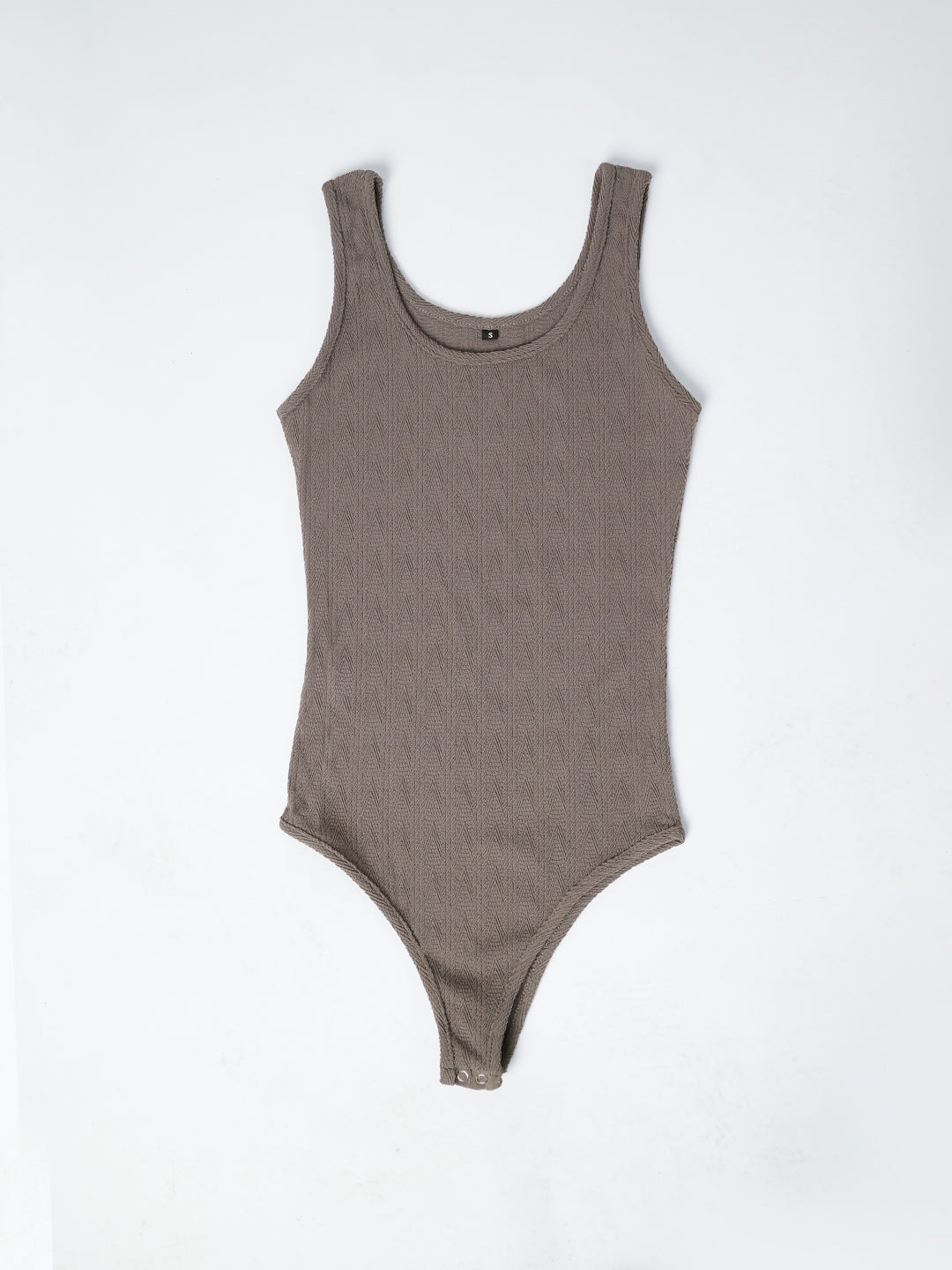 CUT SLEEVE BODYSUIT-DARK GREY