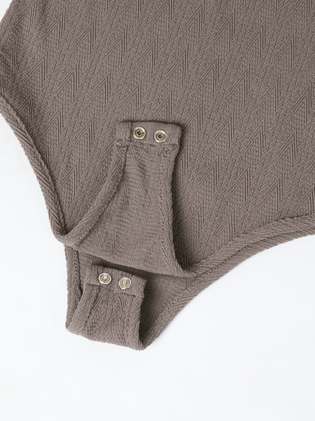 CUT SLEEVE BODYSUIT-DARK GREY