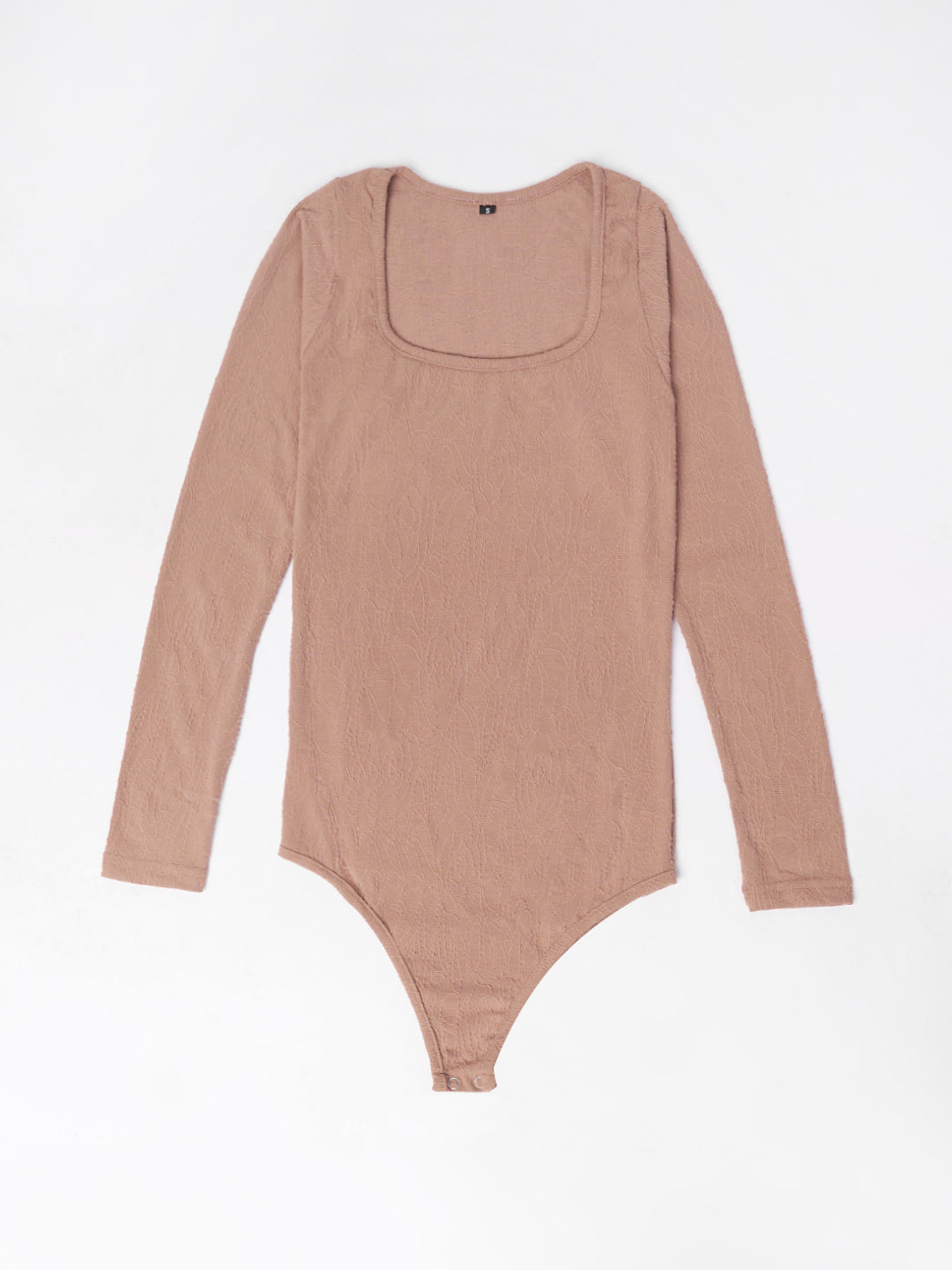 TEXTURED BODYSUIT SKINY BROWN