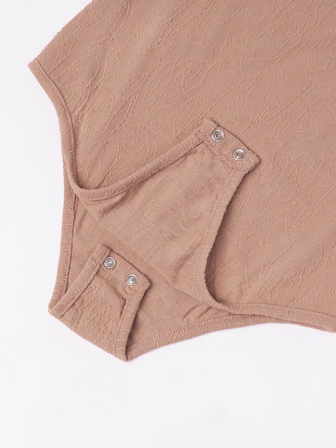 TEXTURED BODYSUIT SKINY BROWN