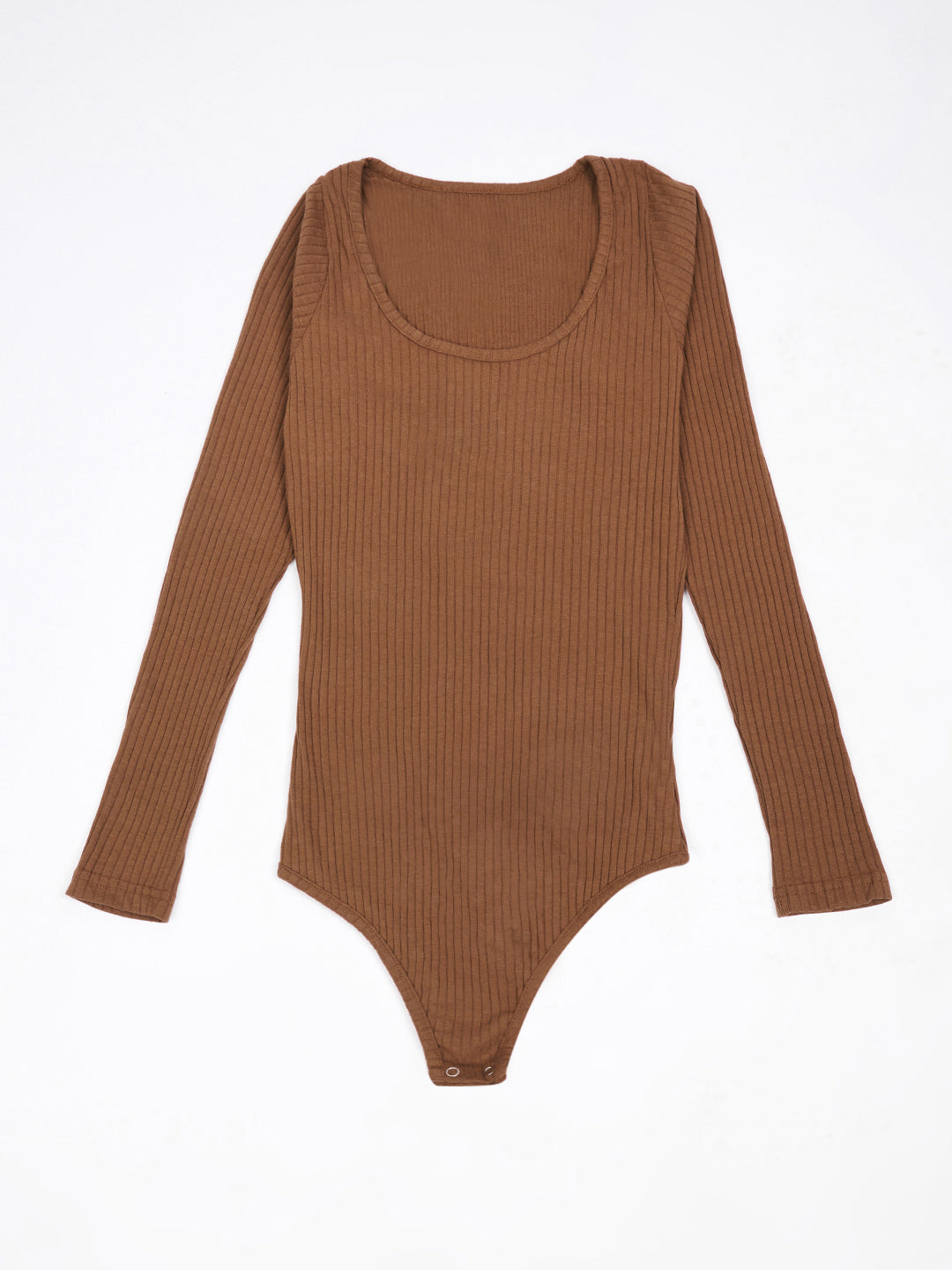 RIBBED BODYSUIT BROWN