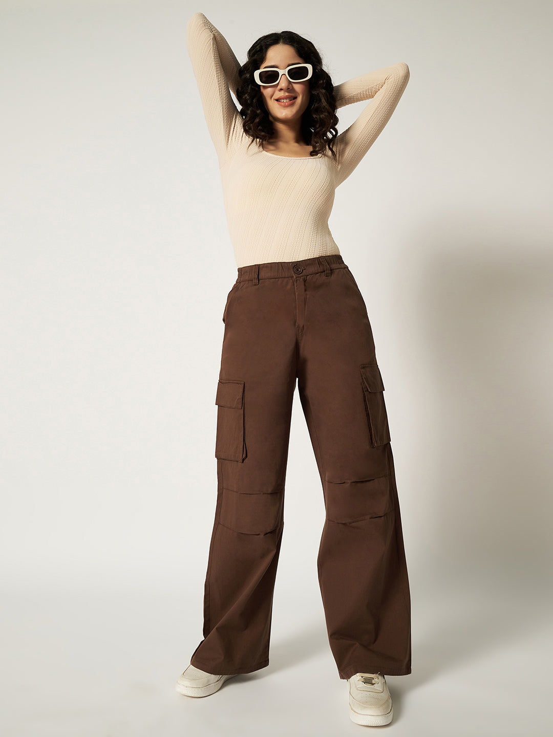 TEXTURED BODYSUIT-BEIGE