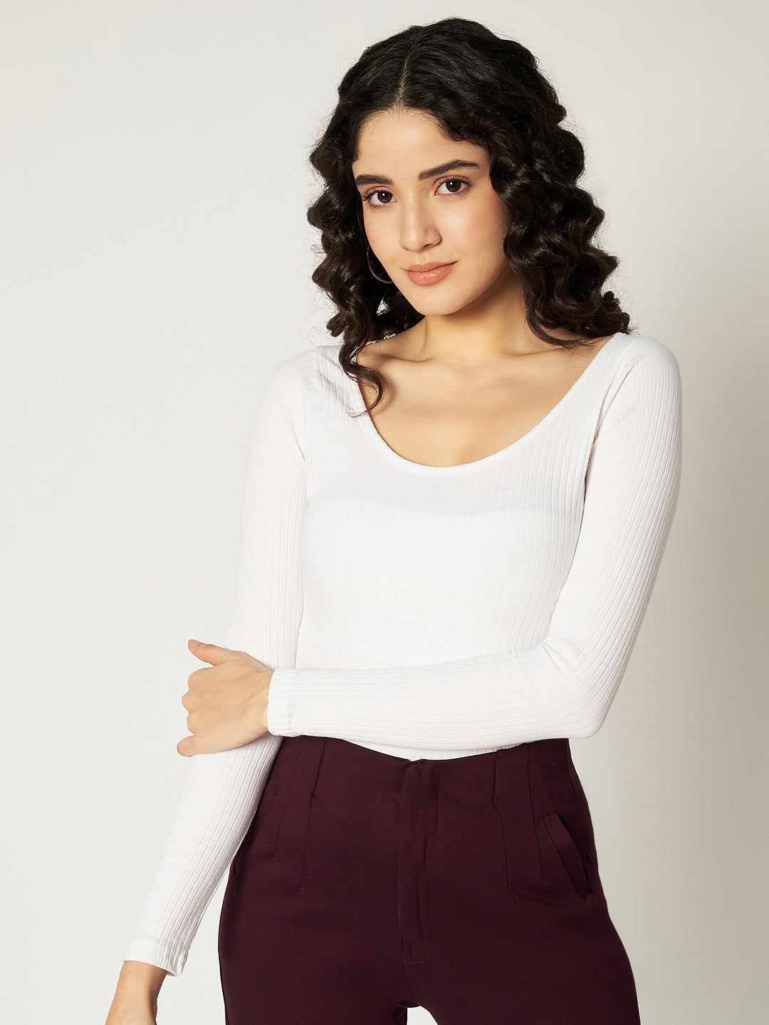 RIBBED BODYSUIT WHITE