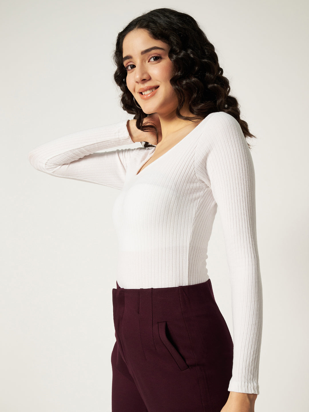 RIBBED BODYSUIT WHITE