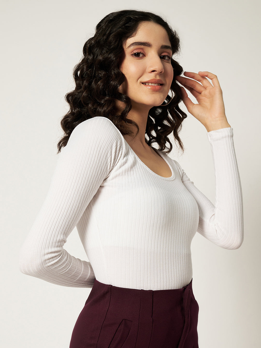 RIBBED BODYSUIT WHITE