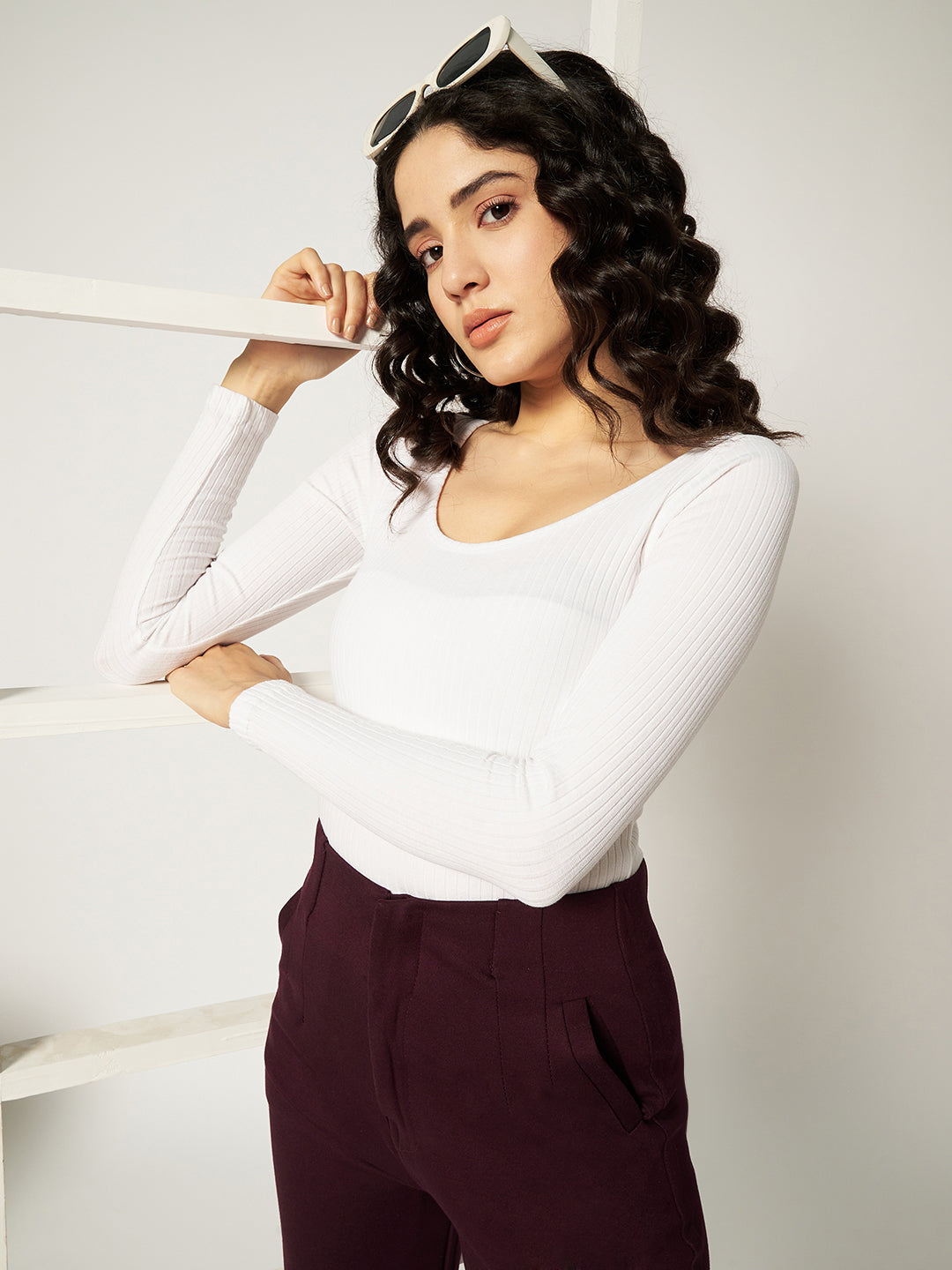 RIBBED BODYSUIT WHITE