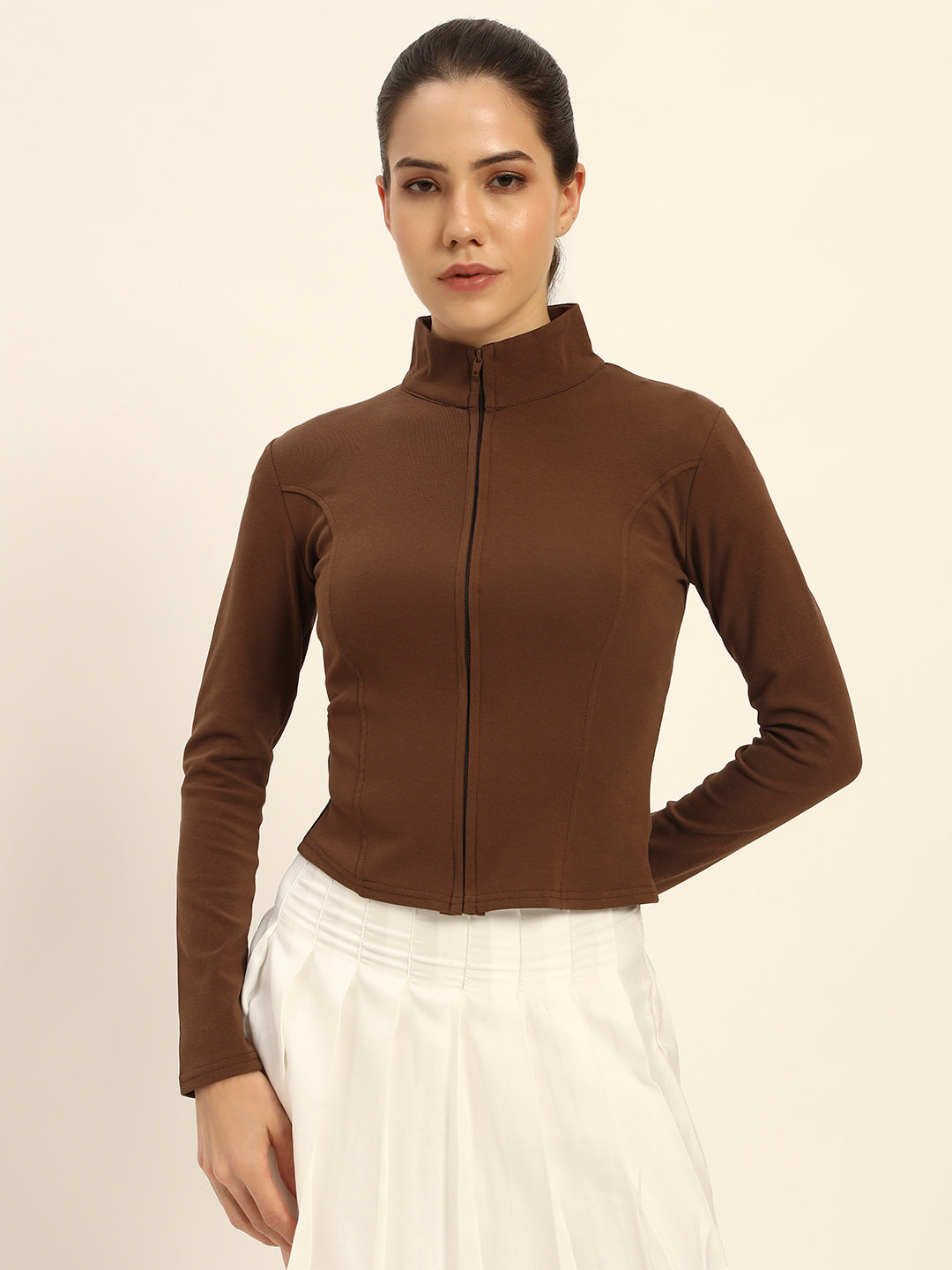 BROWN SCULPTOR JACKET COTTON