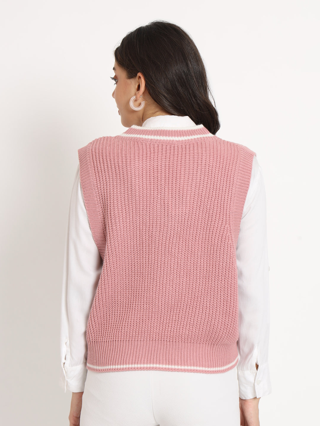 Vintage Women Jersey Sweater-Pink