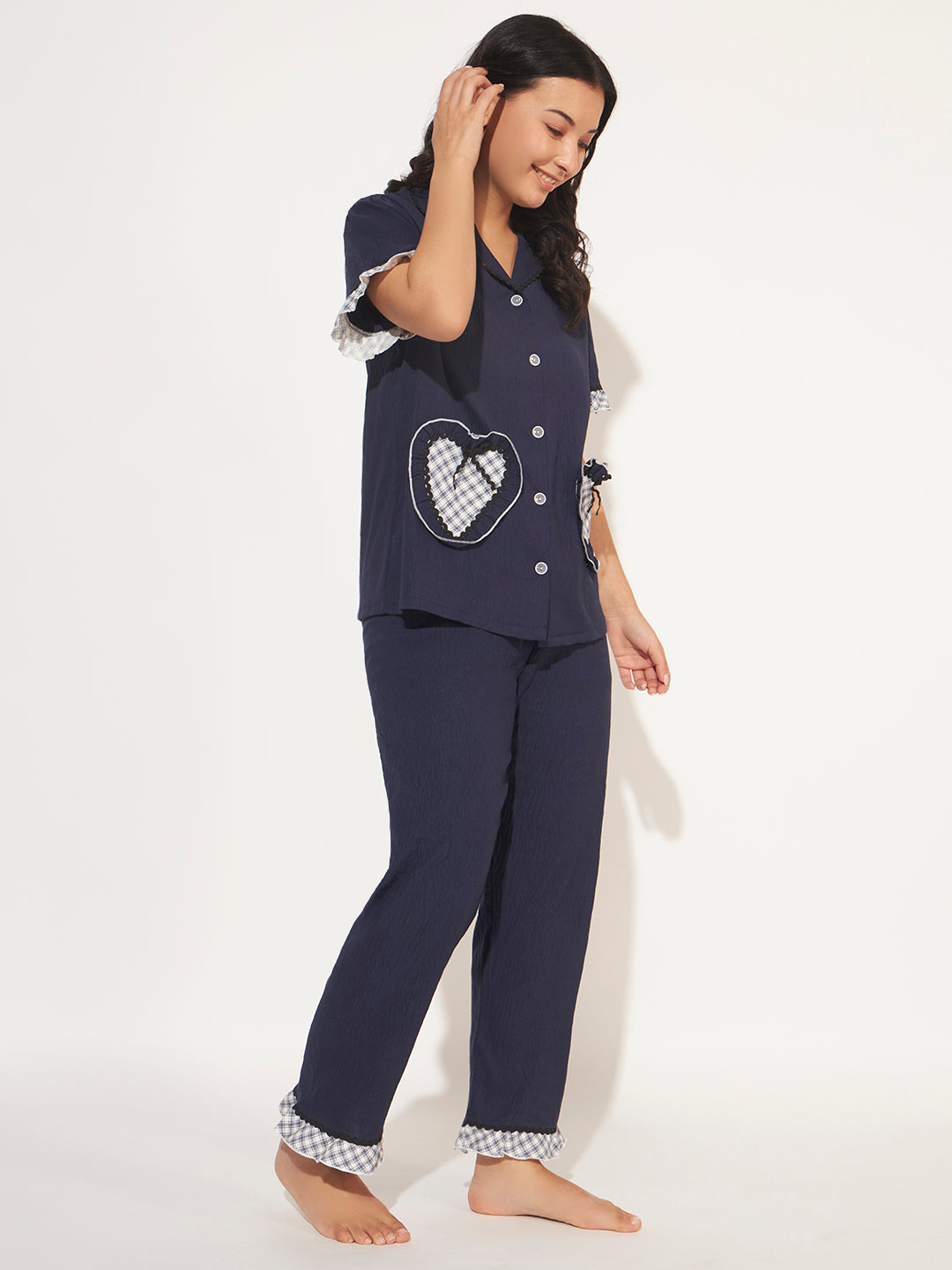 CUTE KOREAN LOUNGE SET DARK BLUE