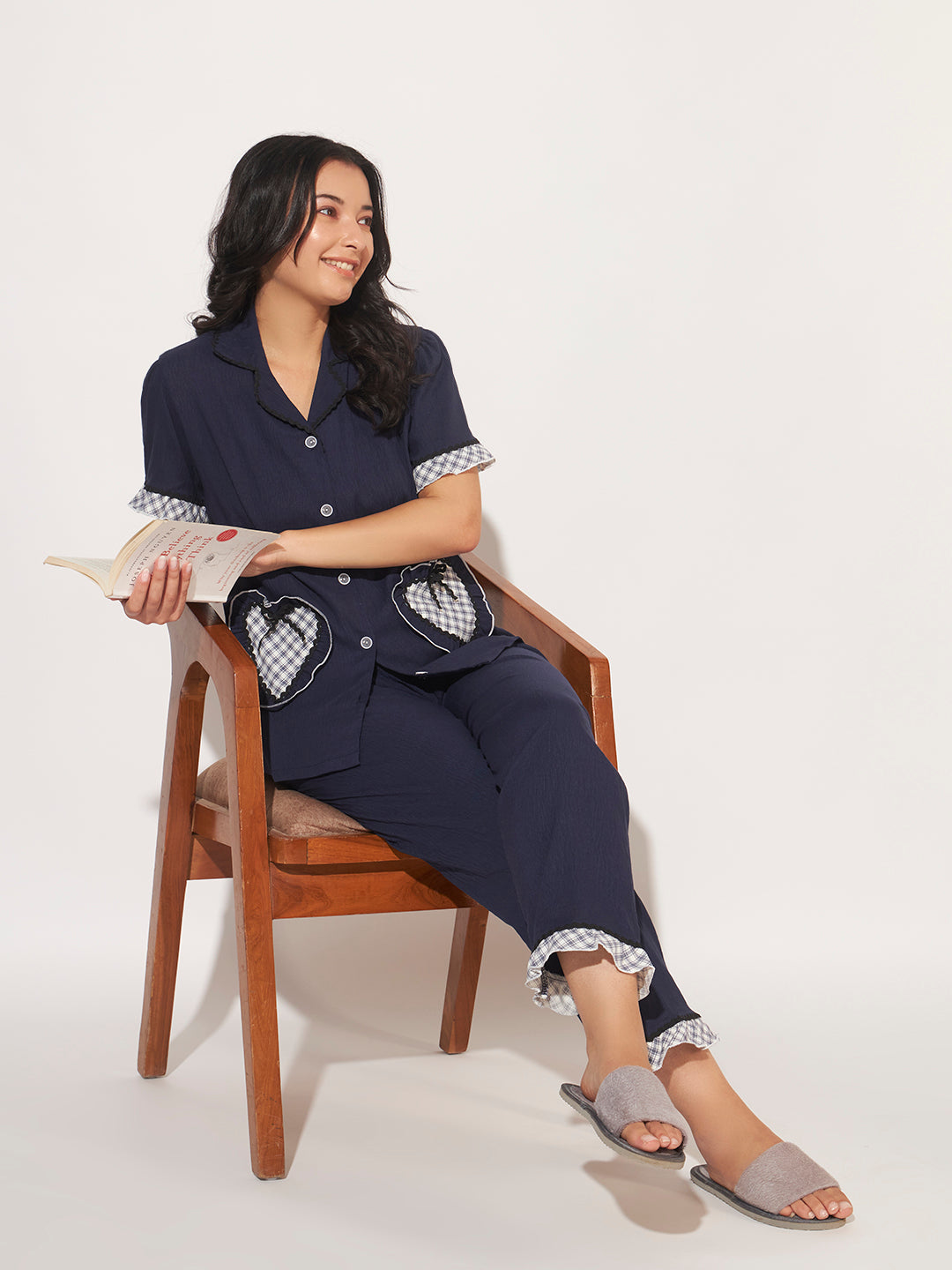CUTE KOREAN LOUNGE SET DARK BLUE