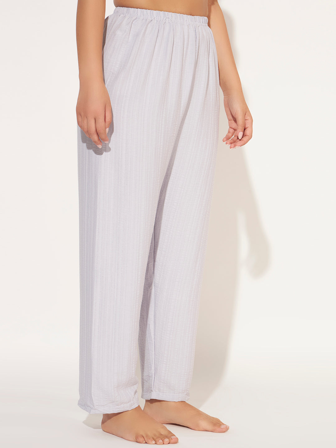 PADDED 3 PC KOREAN NIGHTSUIT SET OFF BLUE