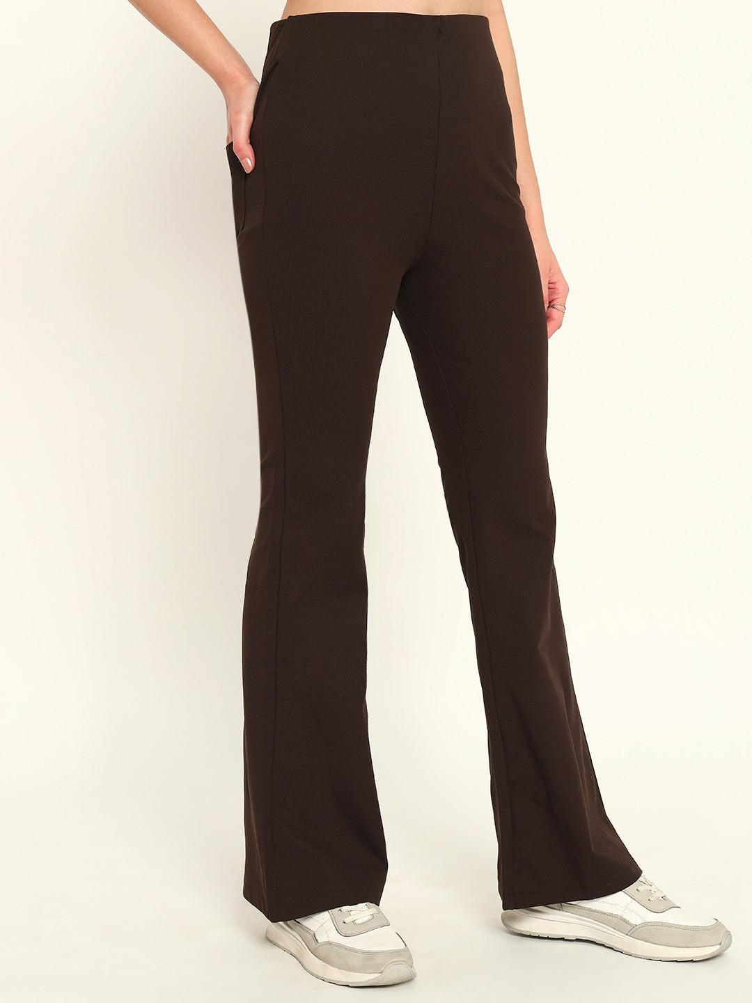 Everyday Bootcut pants-Dark brown