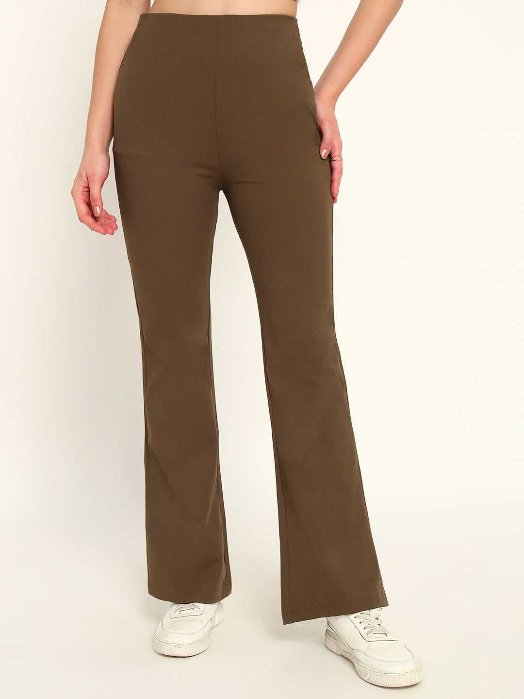 Everyday Bootcut pants-Brown