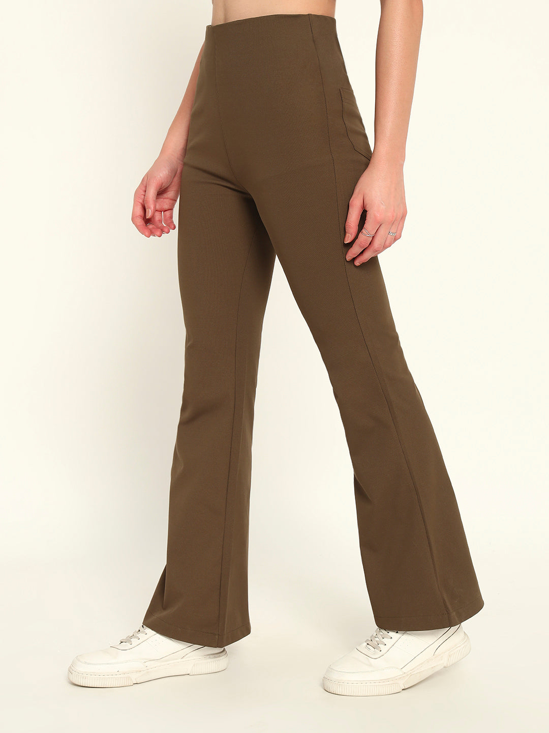Everyday Bootcut pants-Brown