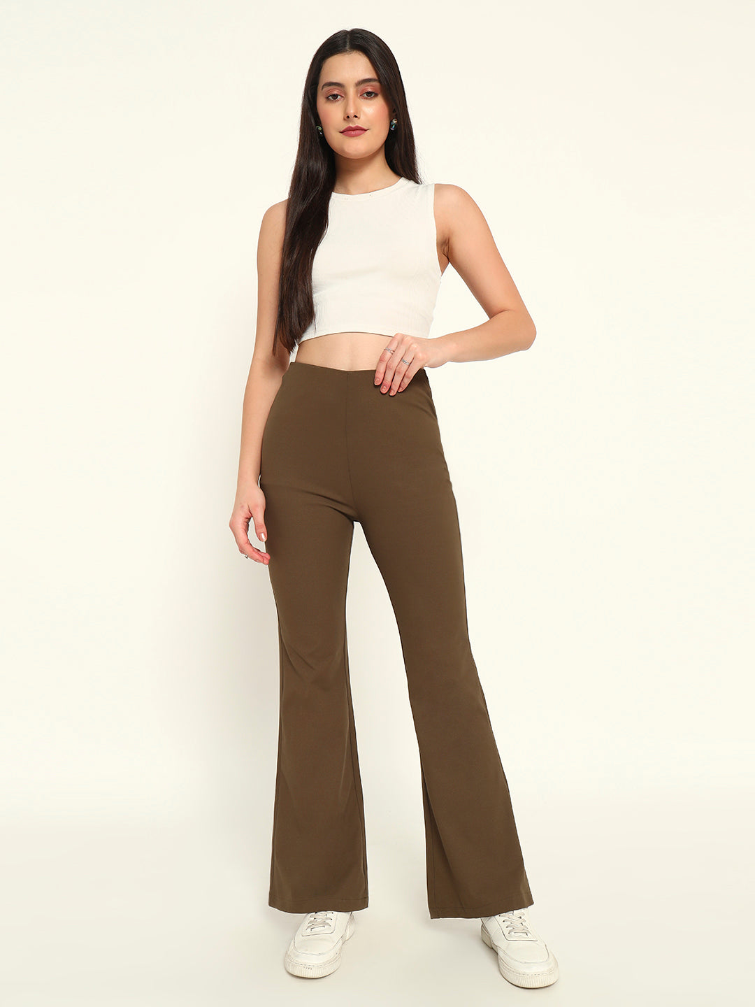 Everyday Bootcut pants-Brown