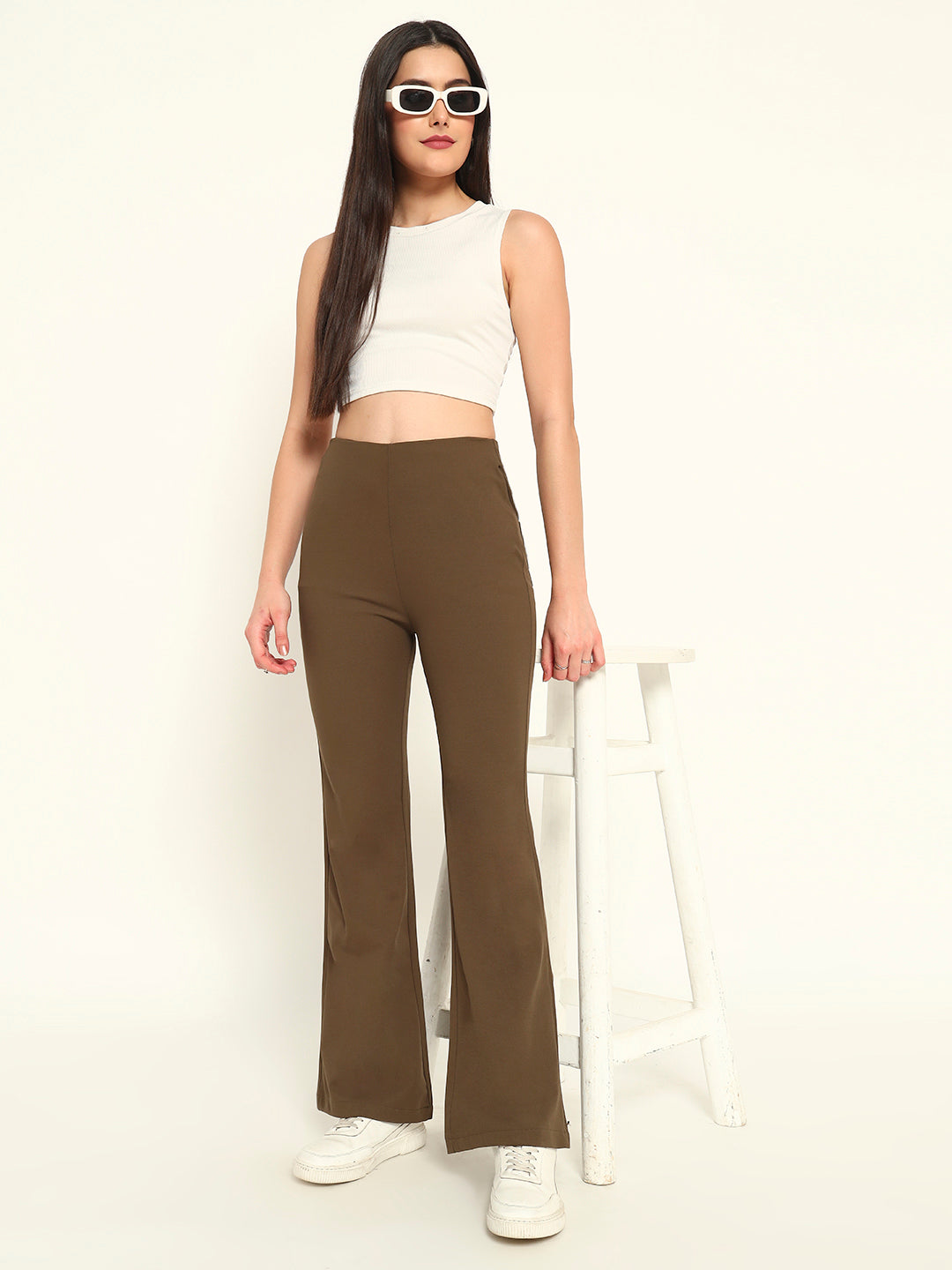 Everyday Bootcut pants-Brown