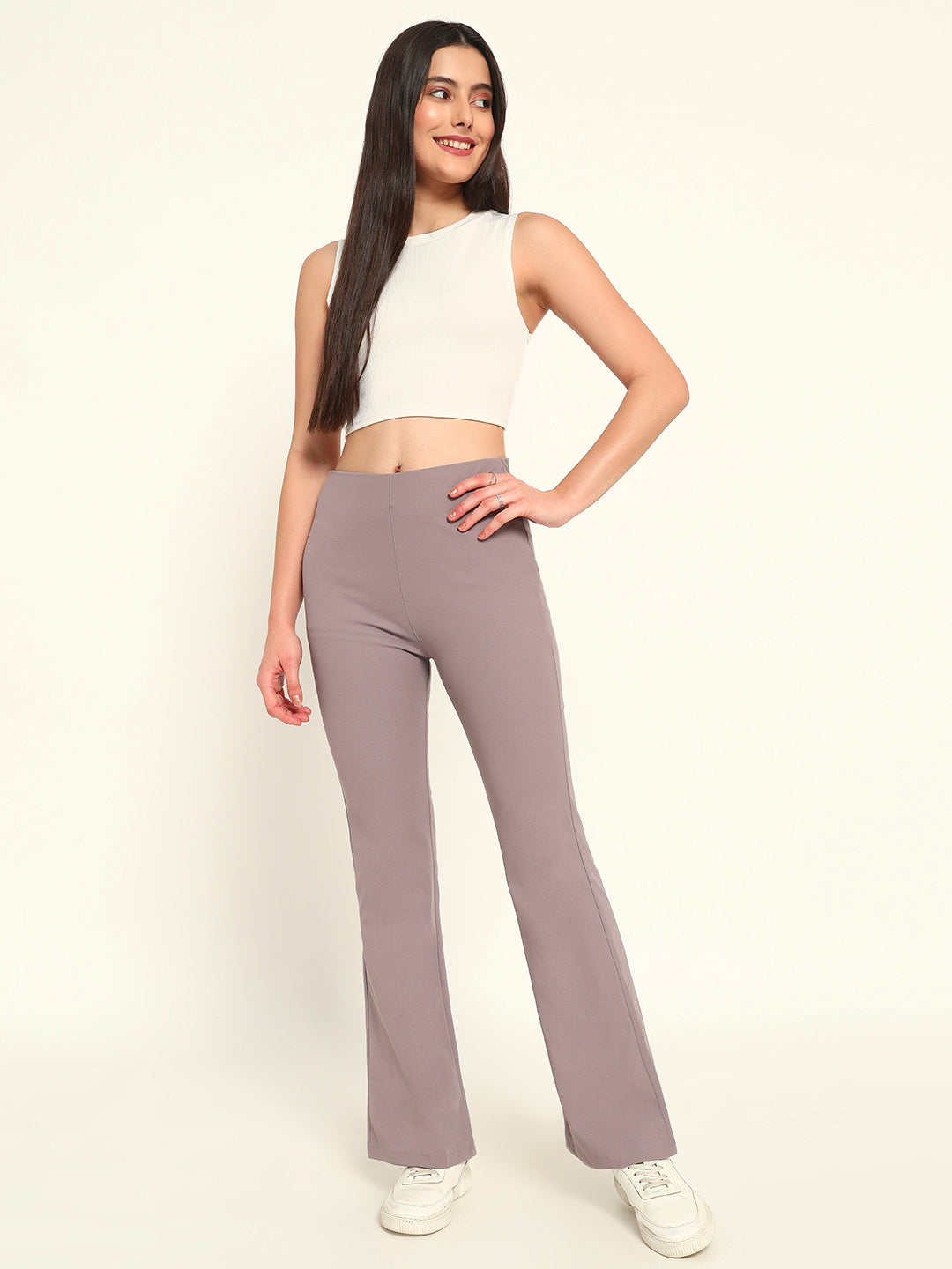 Everyday Bootcut pants-Lilac