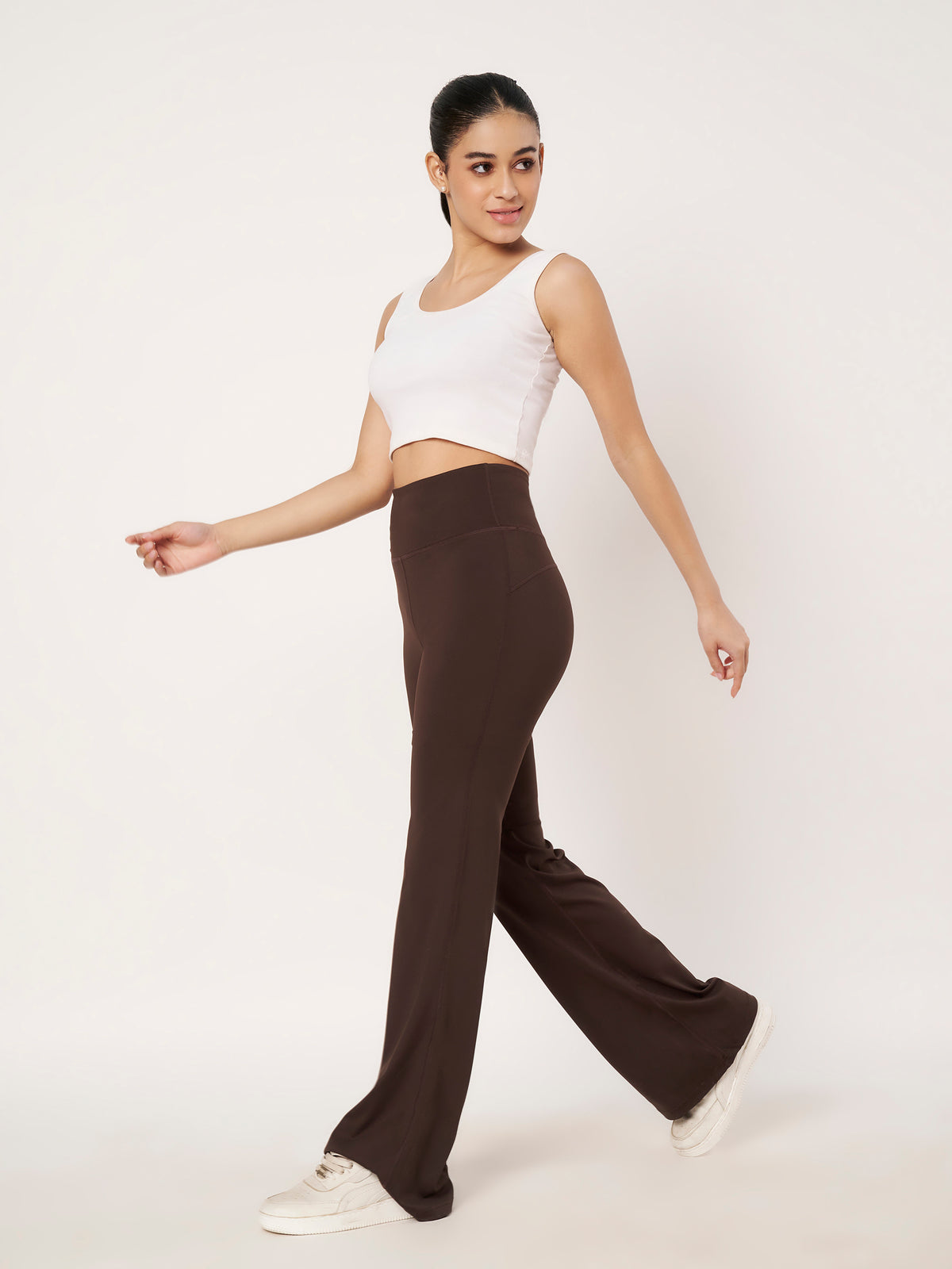 SCULPT FIT FLARE PANTS DARK BROWN