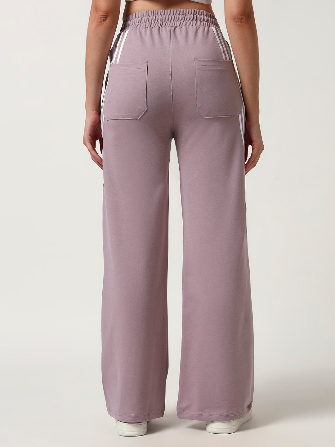 COTTON STRIPED TRACK PANTS LIGHT PINK