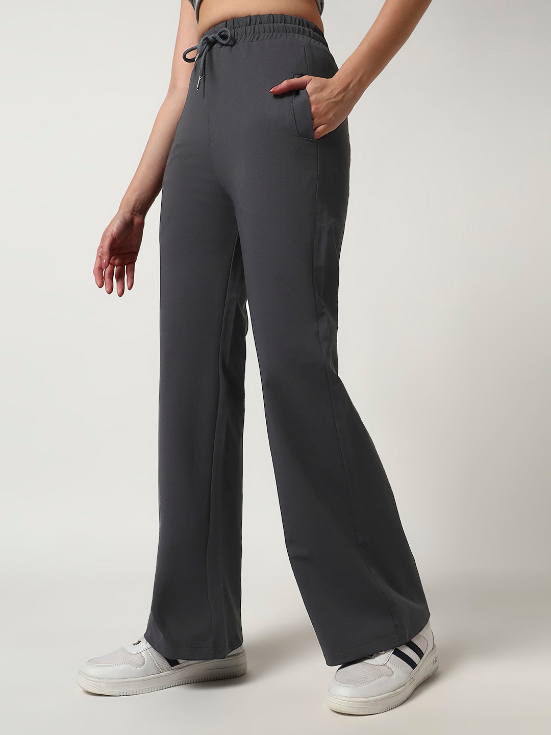 STRAIGHTFIT COTTON LOWER-DARK GREY
