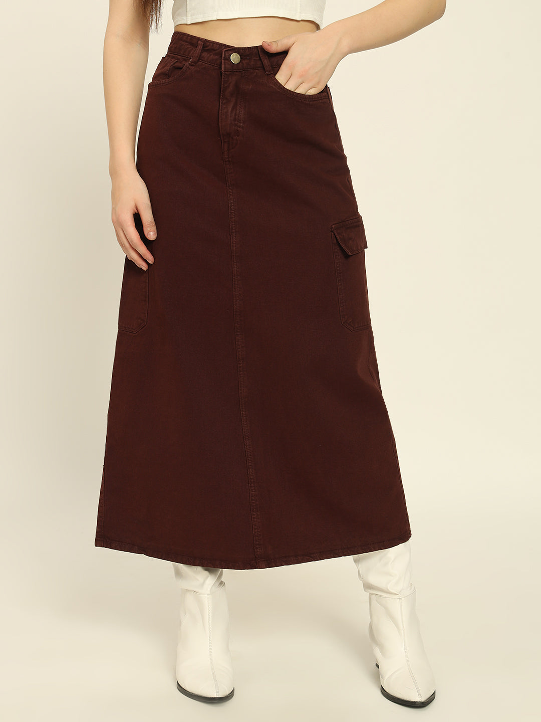 NEW BROWN CARGO SKIRT