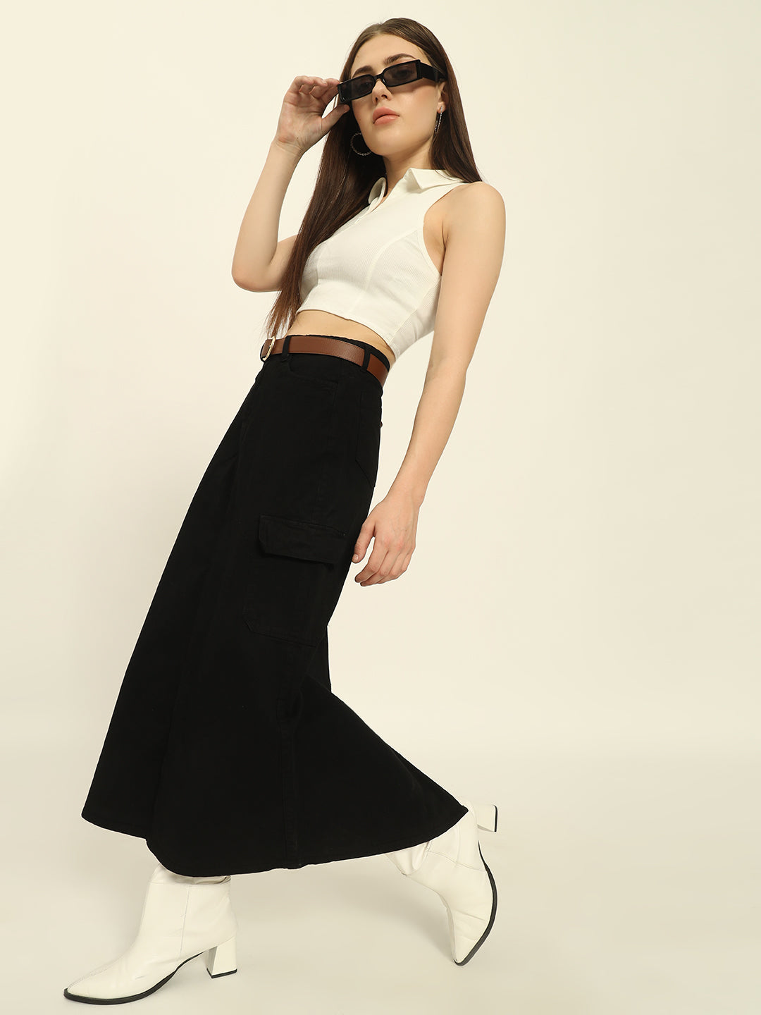 NEW BLACK CARGO SKIRT