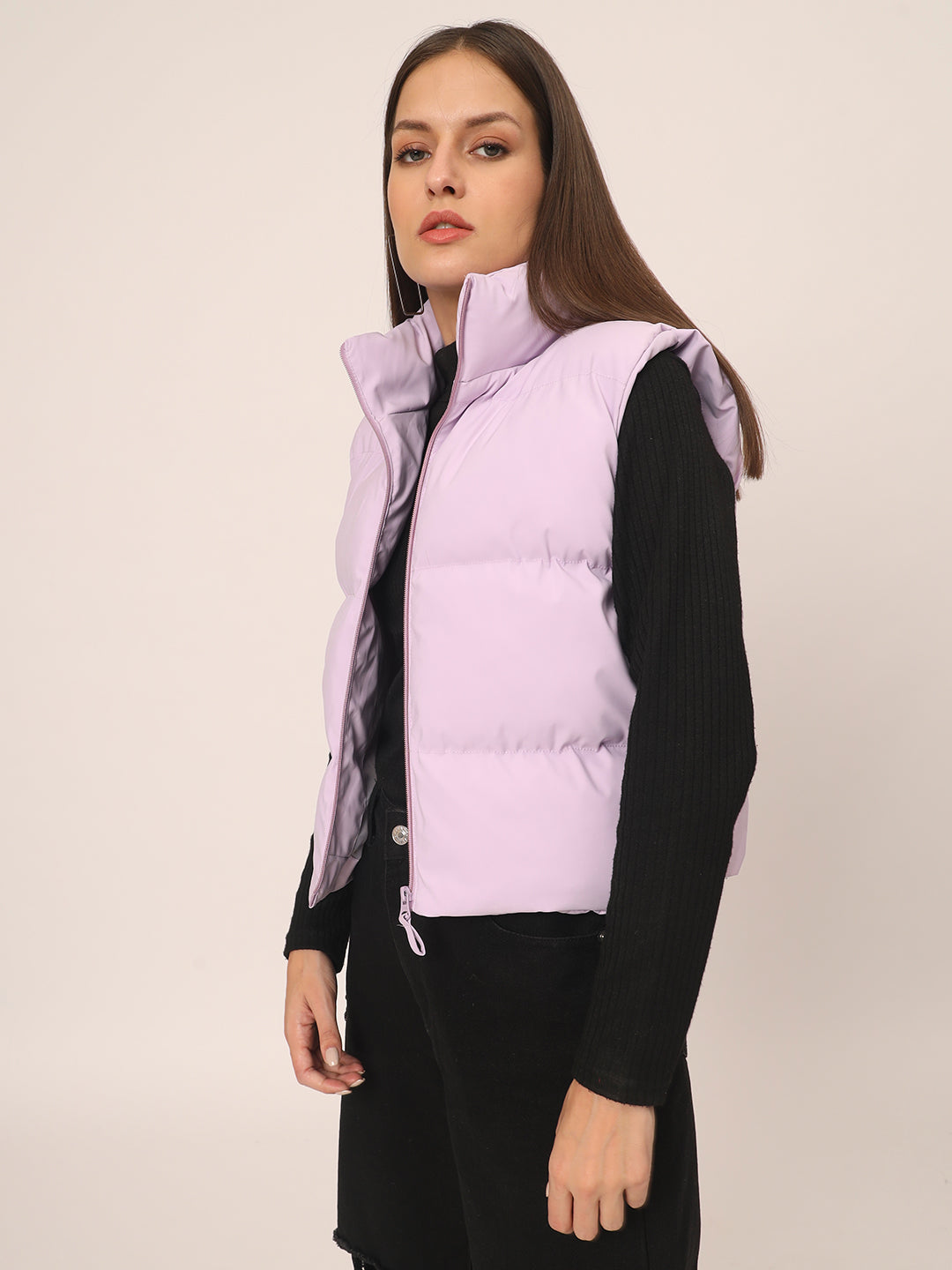 Women Puff Jacket-Lavender