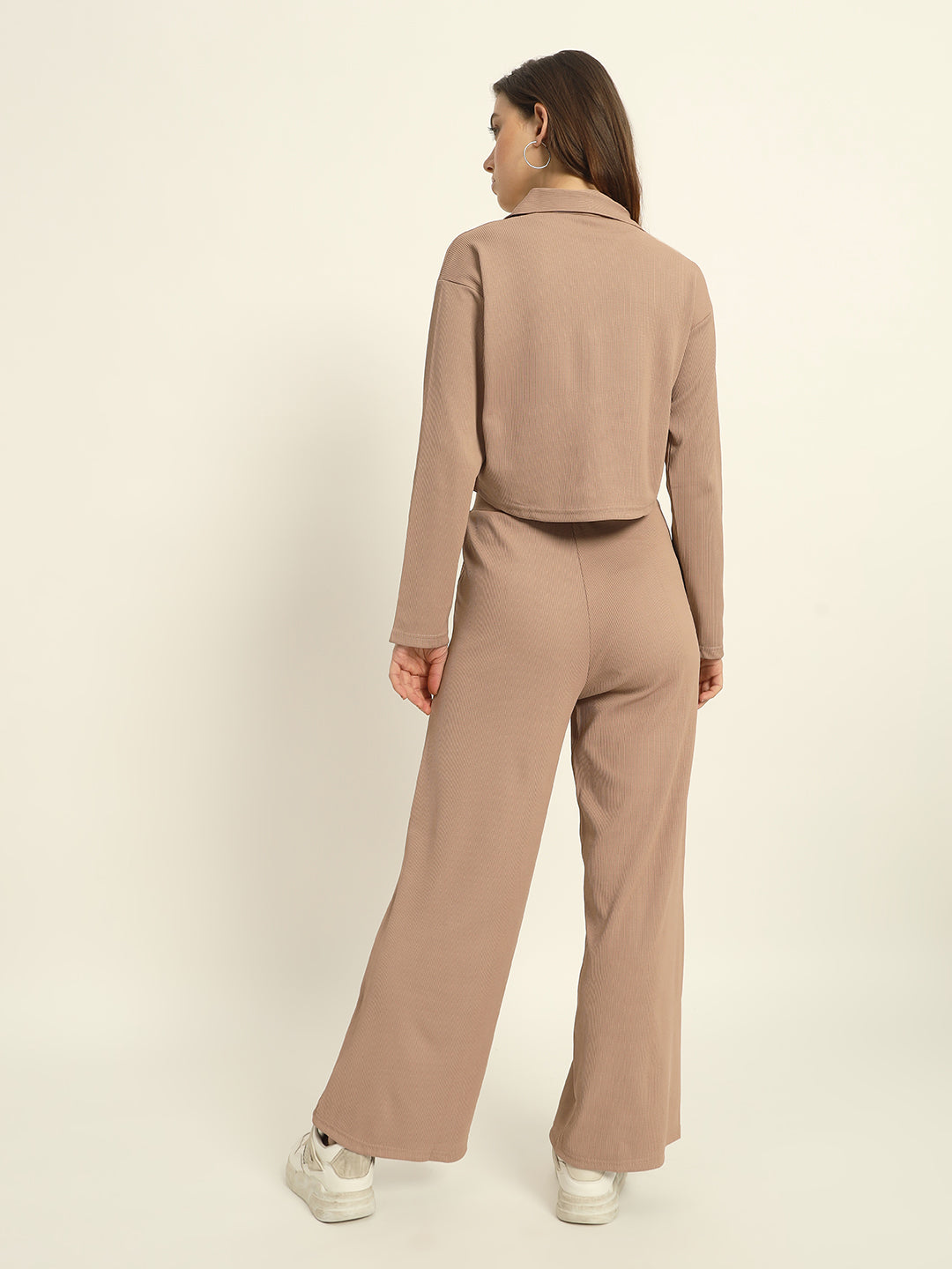 Cropped Co ord set Light Coffee