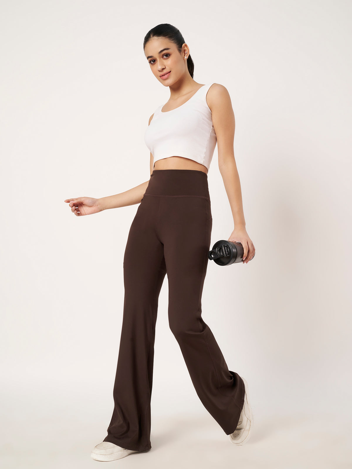 SCULPT FIT FLARE PANTS DARK BROWN