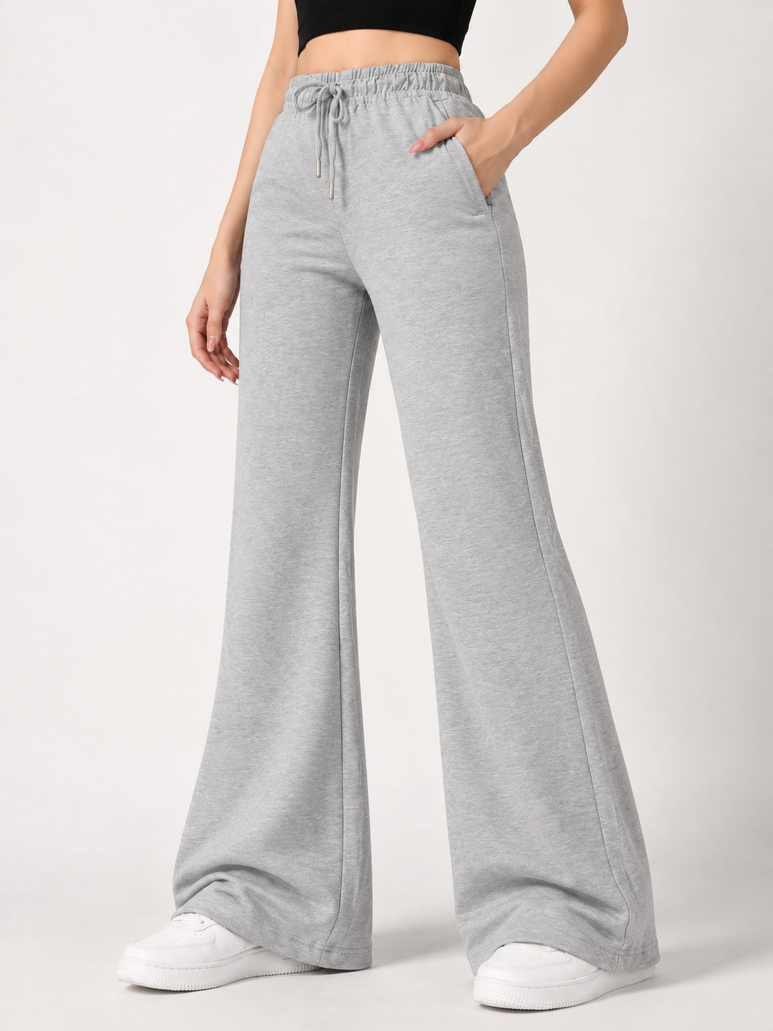FLARED SCUBA LOWER LIGHT MELANGE GREY