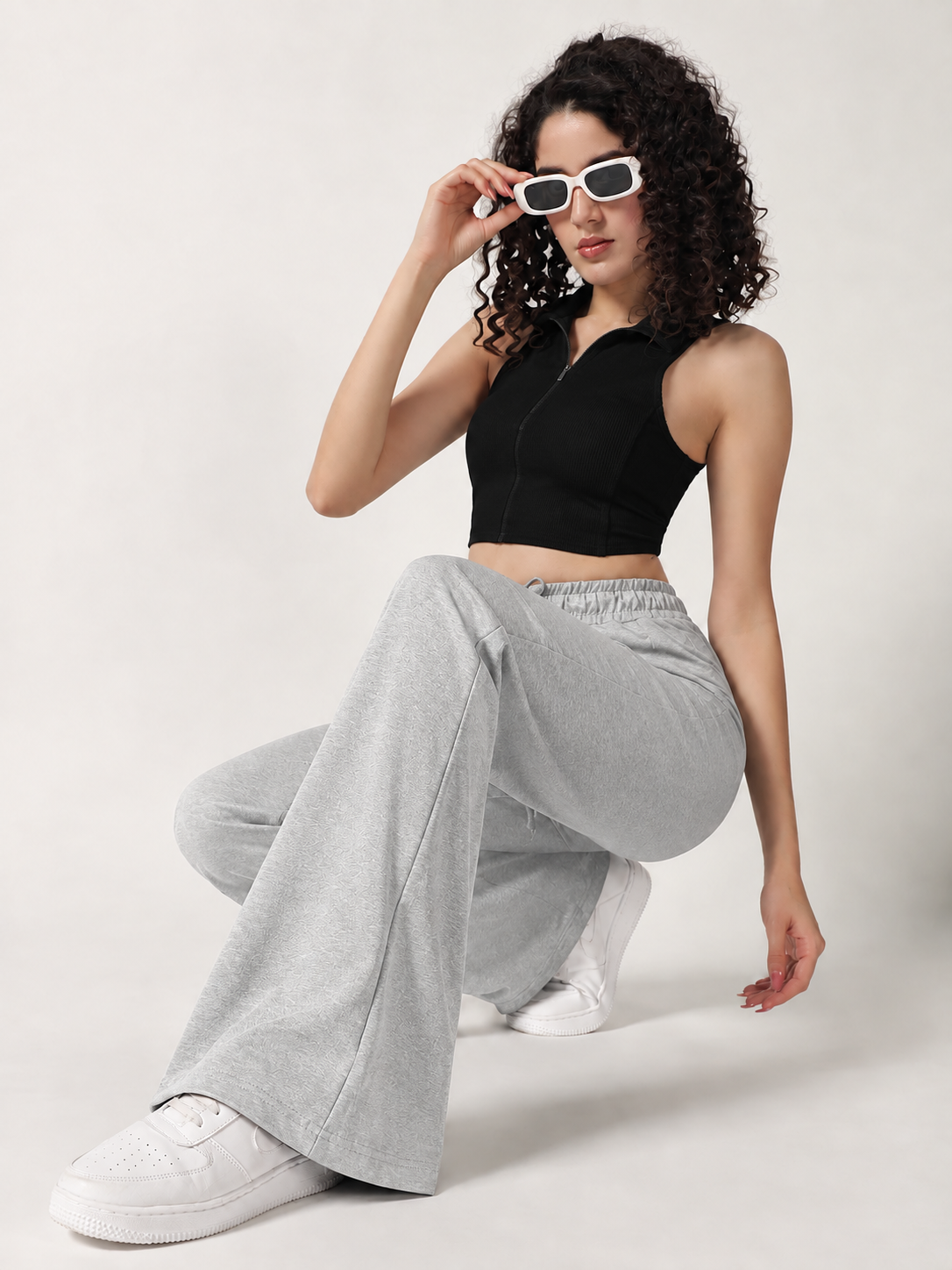 FLARED SCUBA LOWER LIGHT MELANGE GREY