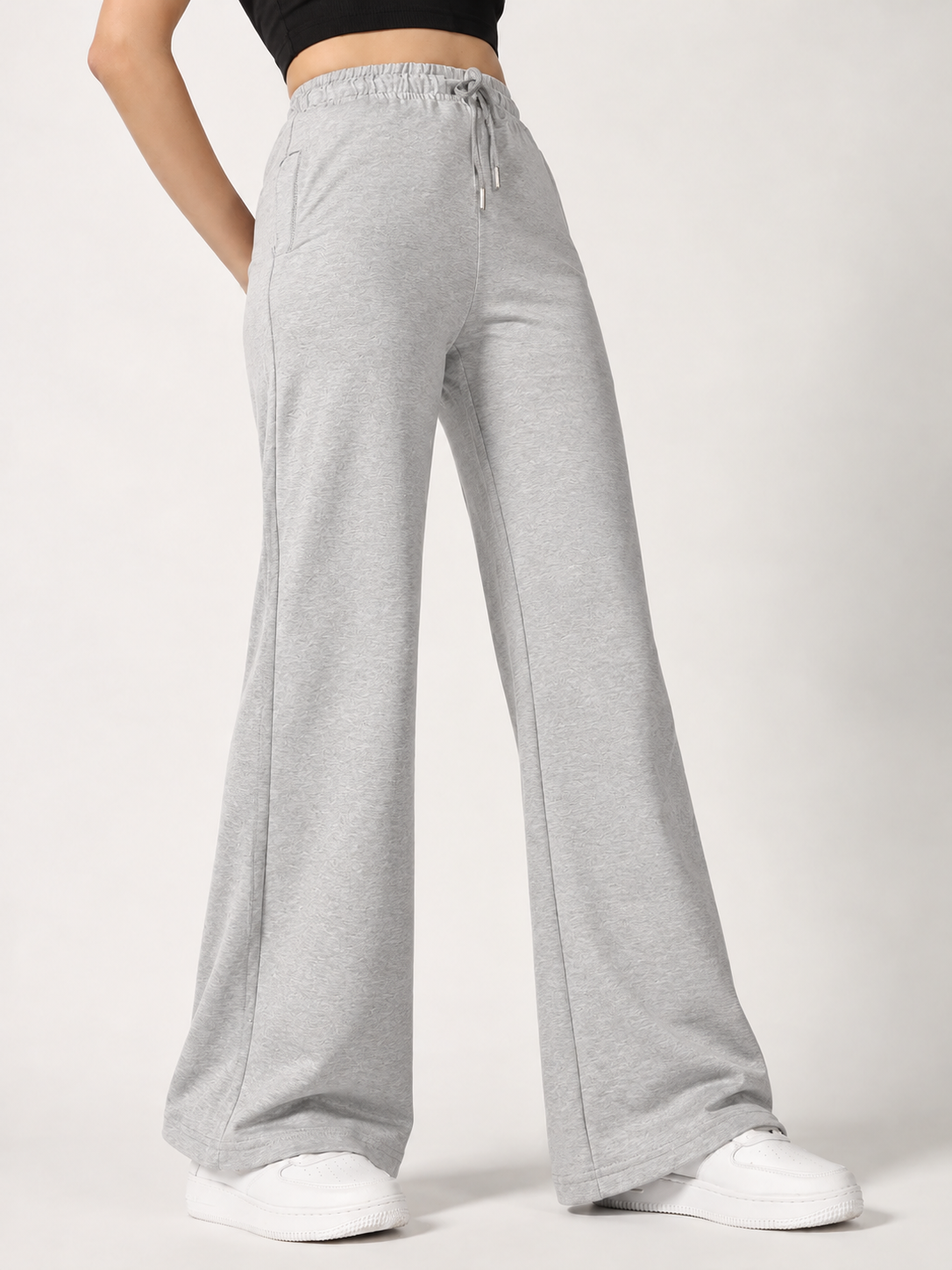 FLARED SCUBA LOWER LIGHT MELANGE GREY