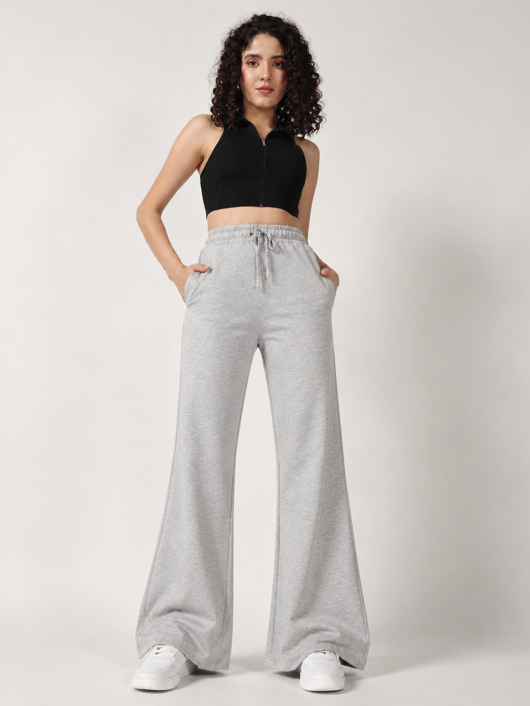 FLARED SCUBA LOWER LIGHT MELANGE GREY